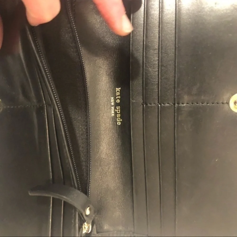 Kate spade vintage pink black wallet